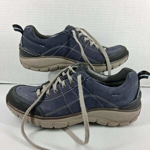 Clarks Wavewalk Womens 7.5 Blue Nubuck Leather Walking Shoes 26061360